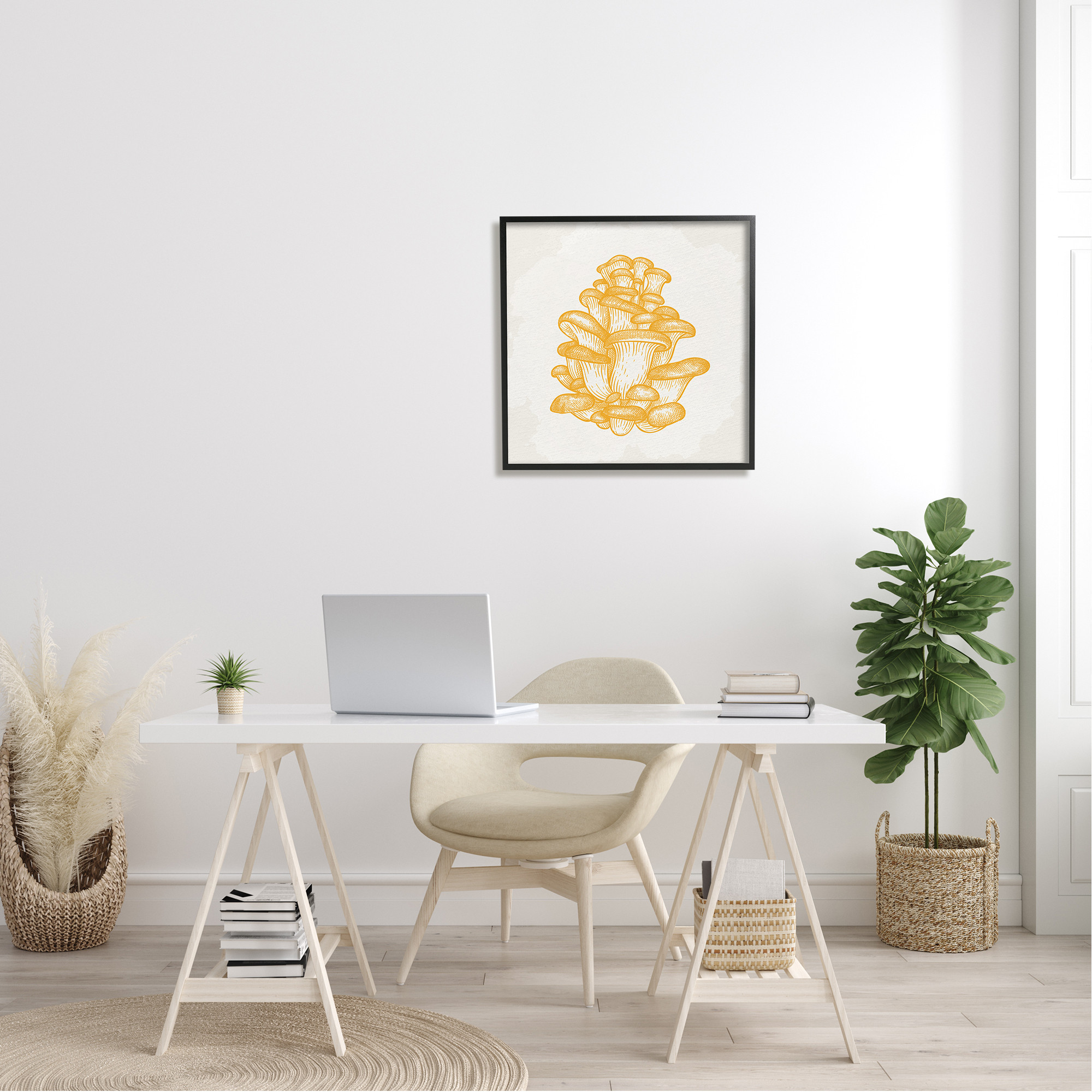 Stupell Industries Intricate Mushroom Forest Botanicals Graphic Art Black Framed Art Print Wall Art, Design by Kim Allen