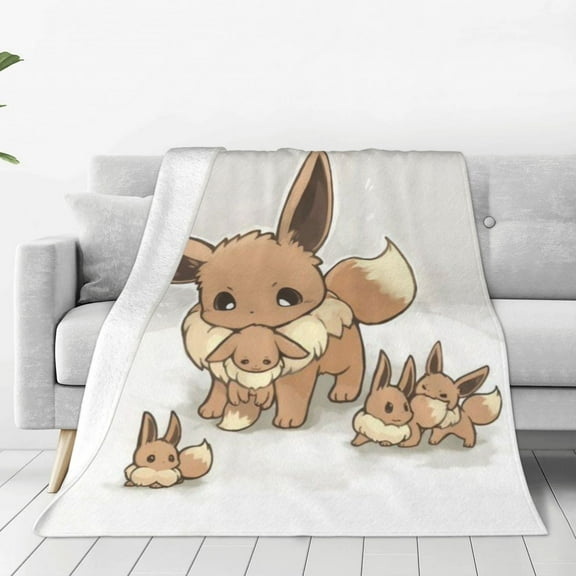 Eevee Throw Blanket Cozy Anti-pilling flannel Bedding Gifts for Men, Women teen Adults Decor for Couch, Sofa, Bed 40x30