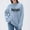 Light Blue, variant on Women's Funny Graphic Print Oversized Pullover - Knit Long Sleeve Shirt, Casual Comfy Loose Fit Sweater