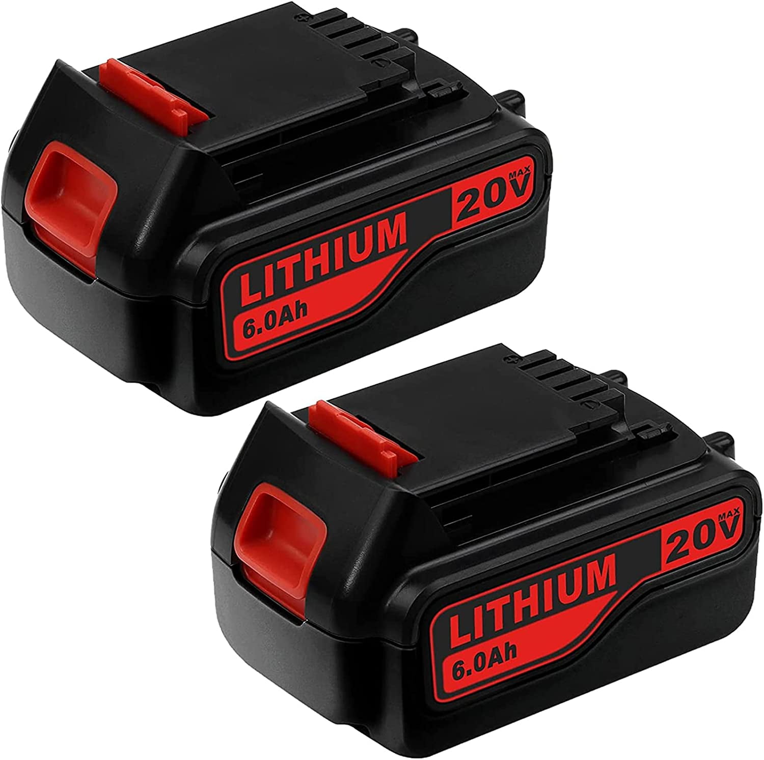 20 Volt 6.0Ah LB2X4020 Lithium Replacement Battery Compatible with Black and Decker 20V Battery