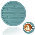 thumbnail image 1 of Round Silicone Drink Coaster, 10cm Heat Resistant Table Mat, Non Slip Cup Pad – Multiple Colors, Green, 1 of 5