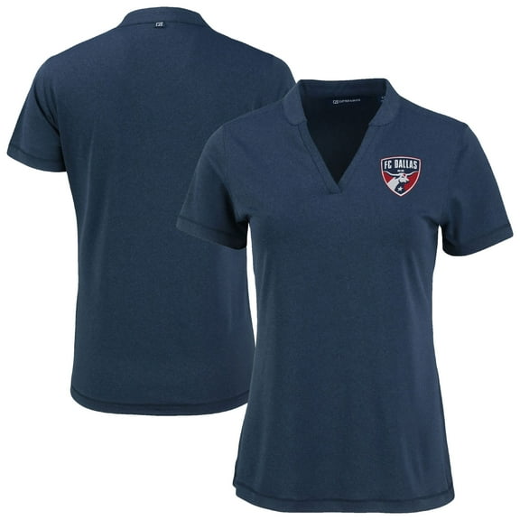 Women's-Cutter & Buck  Heather Navy FC Dallas Forge Heather Stretch Blade Top
