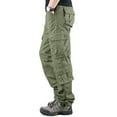 thumbnail image 4 of Men's Cargo Pants Twill Pants Work with Phone Pocket 1 Apparel 4 8 M Apparel Indoor Toe Star Glitter Comfortable Mens Loose Casual Pocket Straight Solid Color Outdoor Overalls Trousers Green 2XL, 4 of 9