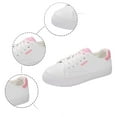 thumbnail image 5 of Women's Fashion Sneakers Flat Low-Top Lace-Up Comfortable School Casual Tennis Shoes Walking Travel Shoes Dress Sneakers(Color:White2,Size:5.5), 5 of 9