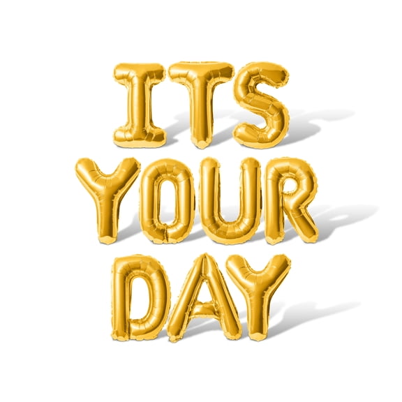 Letter Balloons - ITS YOUR DAY 16" Inch Alphabet Letters Foil Mylar Balloon Birthday Party Banner (Gold)