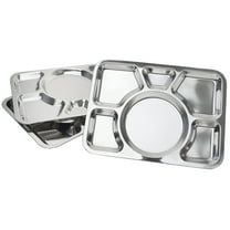 Aspire Divided Dinner Trays Stainless Steel Lunch Containers, 3 Pieces-6 Sections