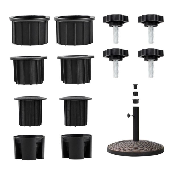 Juego de 6 piezas de sombrillas YONGSHENG de PVC y Aluminio, tapas y tapones negros, resistencia al viento