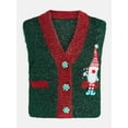 thumbnail image 5 of No Boundaries V-Neck Button Front Christmas Vest, Women’s, 5 of 5