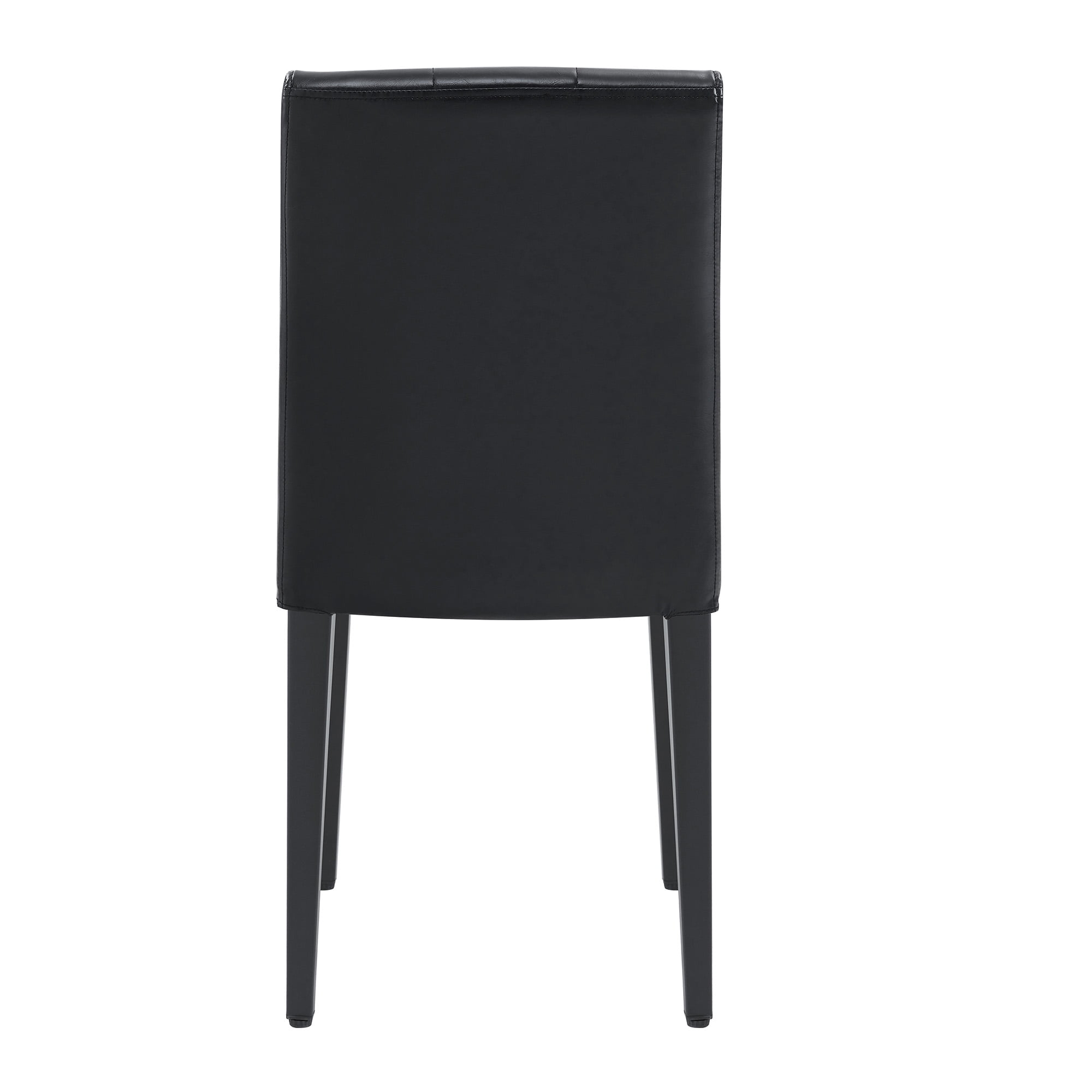 Sailvan PU Dining Chairs, 35 Inch Ergonomic Buckle Backrest with Silver Metal Legs