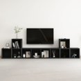 thumbnail image 1 of vidaXL 5 Piece TV Cabinet Set Black Chipboard, 1 of 12