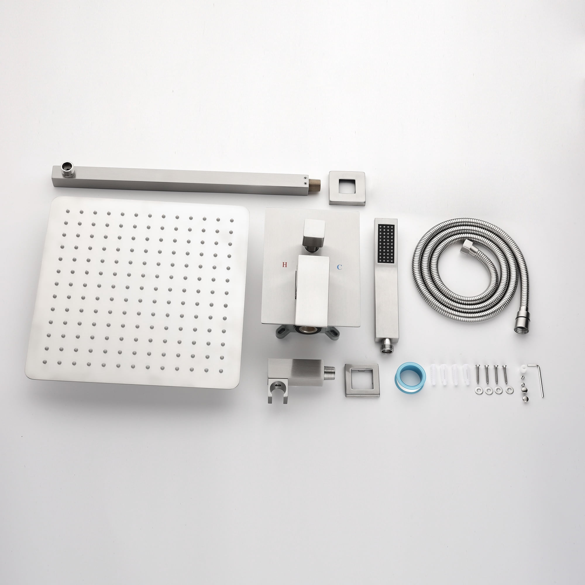 10 Inch Bathroom Rain Shower System Set Wall Mount, Rainfall Shower Head with Handheld