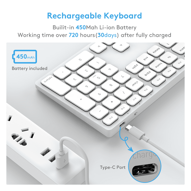 Wireless Bluetooth Keyboard for Mac OS Devices – QWERTY