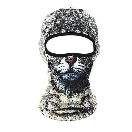 DGTVVR Balaclava Mask 3D Print Full Face Mask Cooling Neck Gaiter Sun Protection Face Cover Mask Windproof Ski Mask Gray Grey