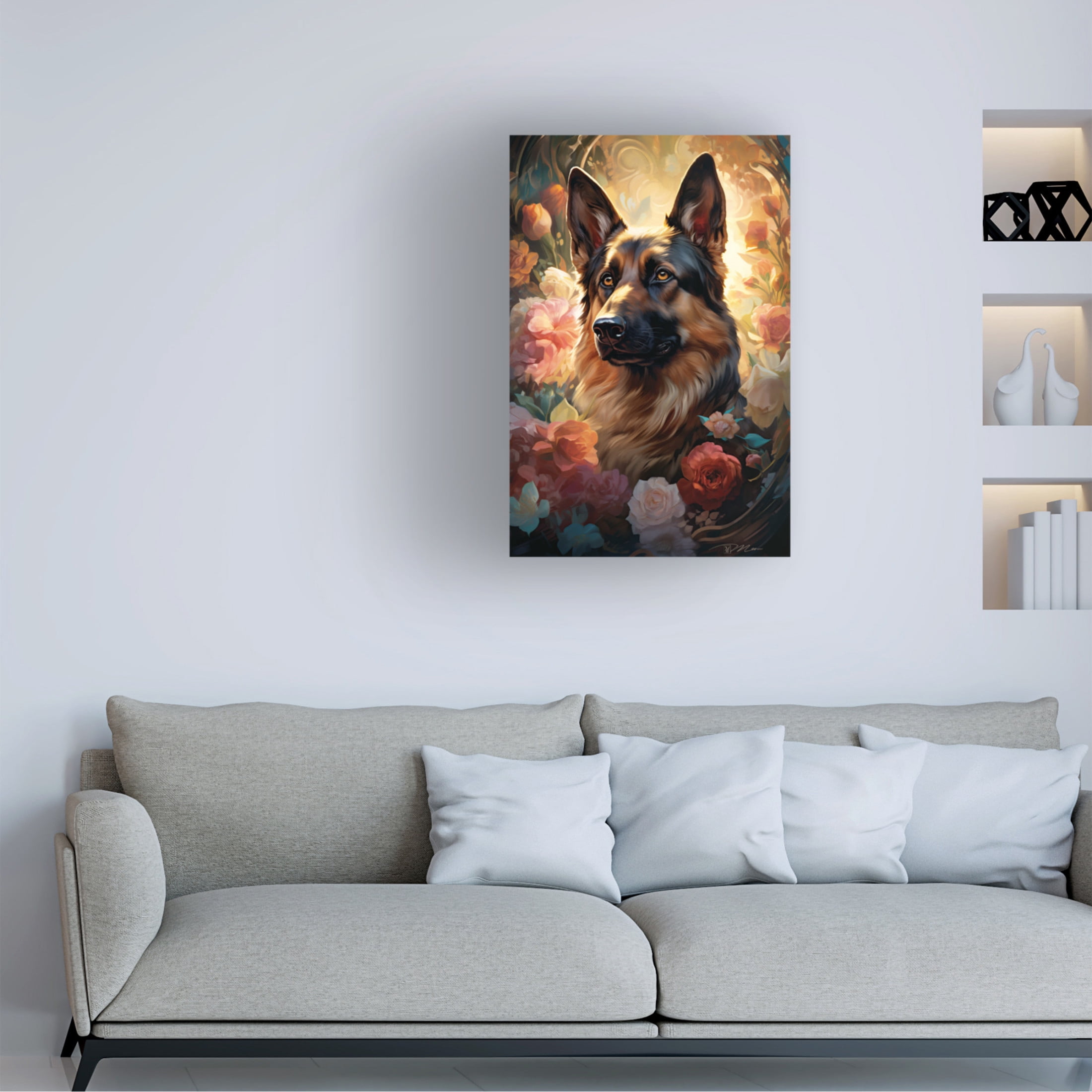 Canvas Wall Art - Momart 'Dog Fairy Tale 6' Wall Art for Living Room, Bedroom, or Office Décor by Trademark Fine Art - 12 x 19 Inches