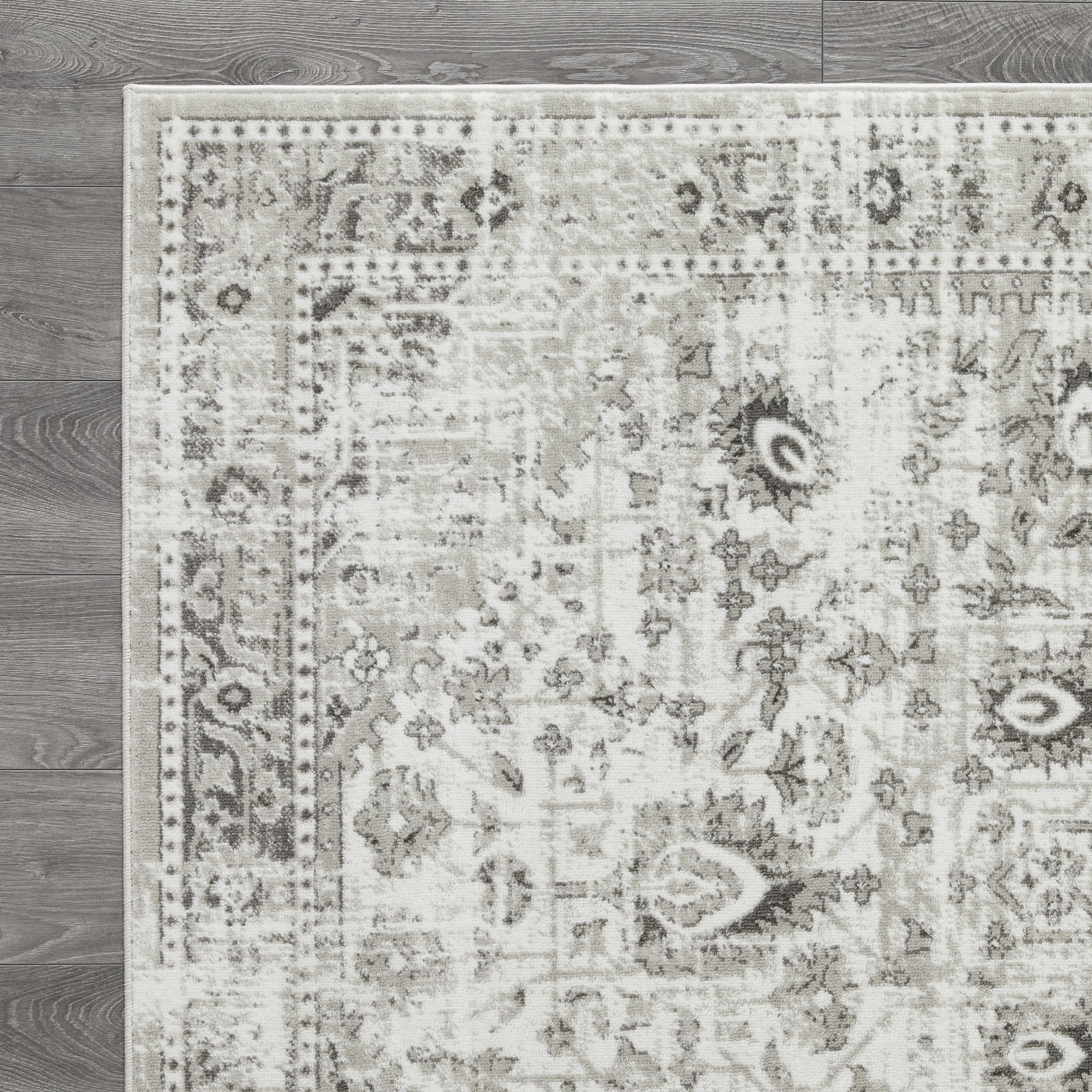 Loomaknoti Rhane Allory 4' x 6' Gray Oriental Indoor Polypropylene Area Rug