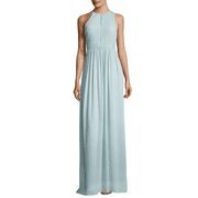 Halston Heritage DEW Women's Plisse Georgette Back Drape Gown, US 2