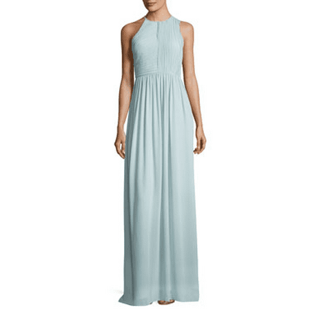 Halston Heritage DEW Women's Plisse Georgette Back Drape Gown, US 2