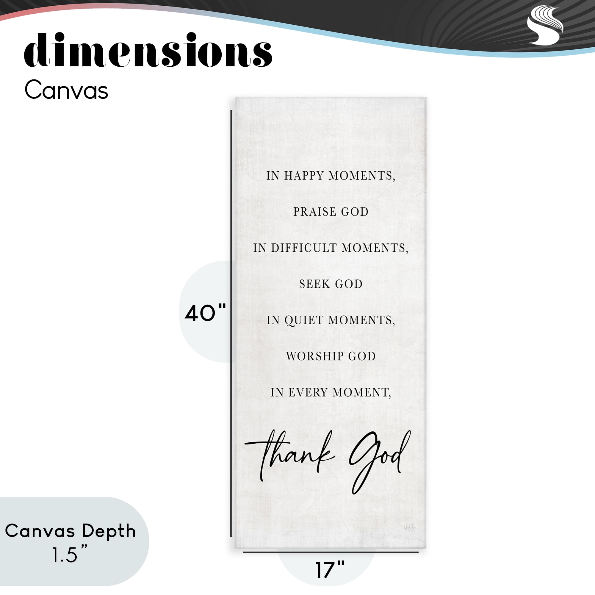 Stupell Industries Every Moment Thank God Canvas Wall Art, design by Natalie Carpentieri