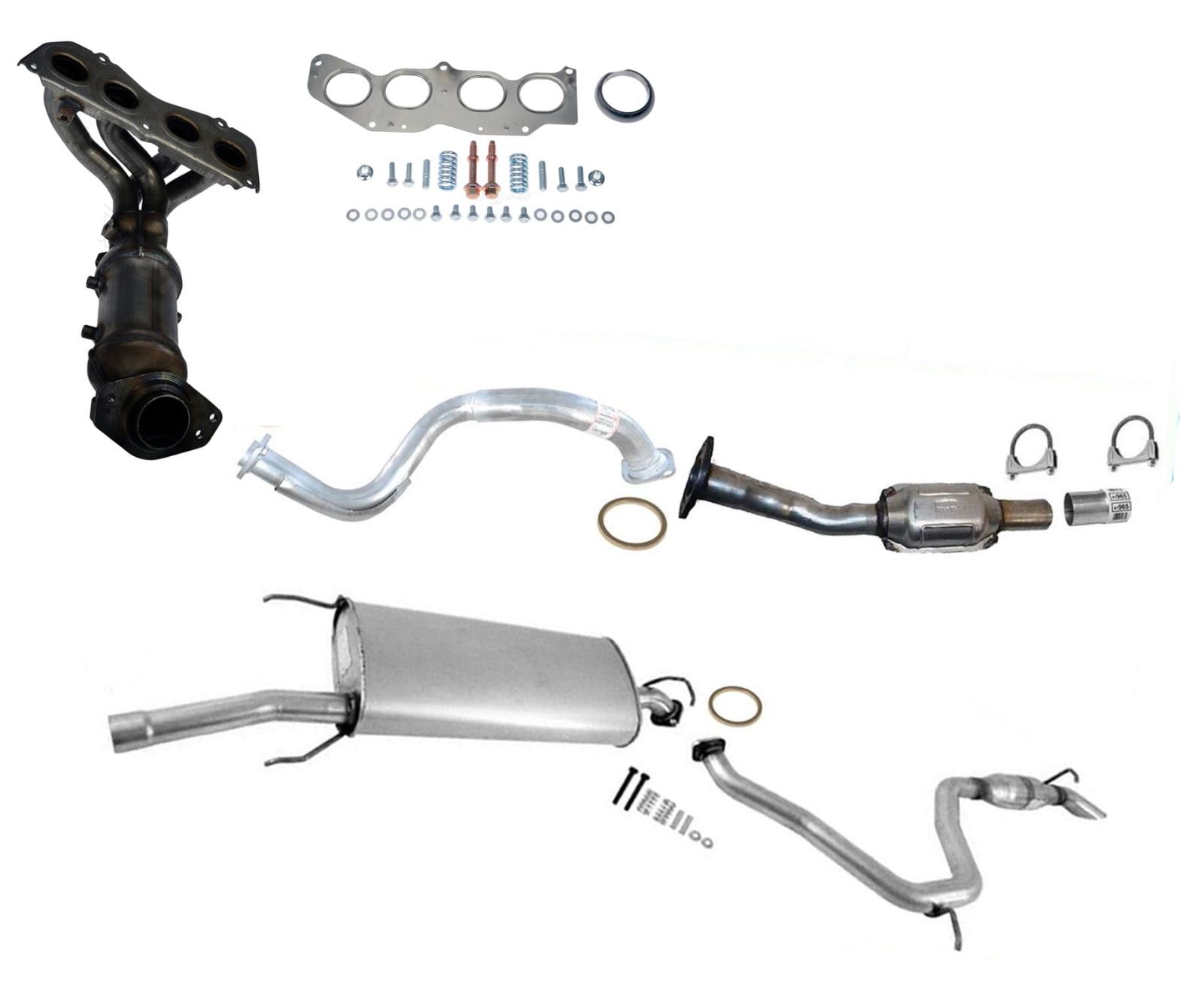Front & Rear Converters Full Exhaust System For 0912 Toyota Rav4 2.5L