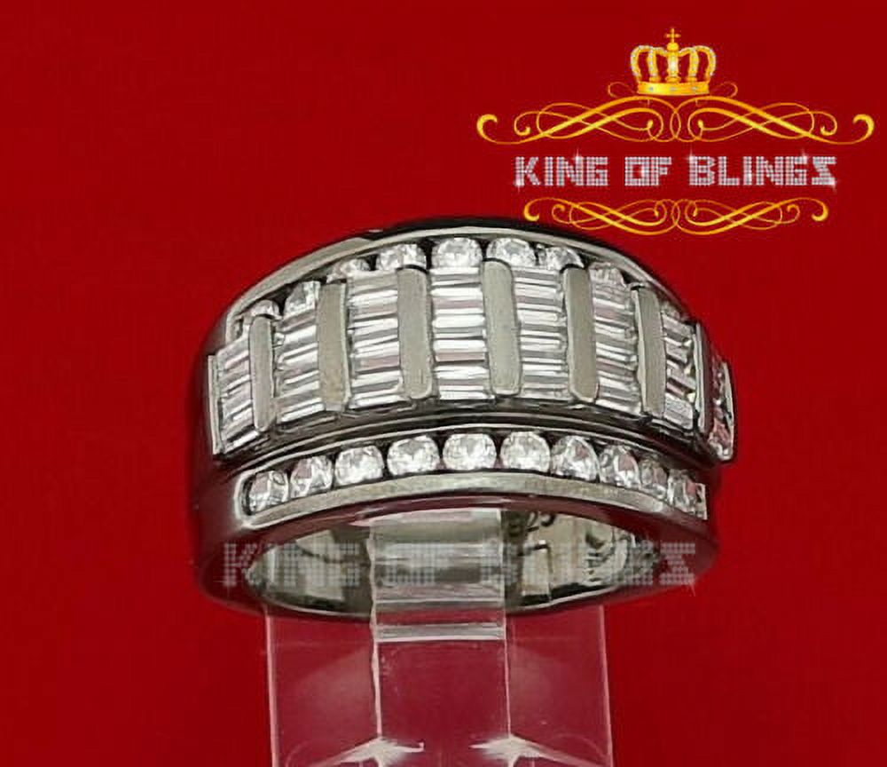 King Of Bling's 10k Yellow Gold Finish Lab Created Diamond Silver Men/Women Stud Earring