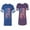 Men Royal / Women Purple, variant on American Flag Unisex Couple Matching Cotton Jersey style T-Shirt Contrasting stripes on sleeves (Men Royal / Women Black) (Men S / Women S)