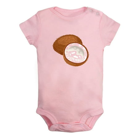 

Fruit Coconut Image Print Rompers For Babies Newborn Baby Unisex Bodysuits Infant Jumpsuits Toddler 0-24 Months Kids One-Piece Oufits (Pink 12-18 Months)