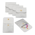 thumbnail image 1 of Bolsa de Joyería de Cuero PU Uxcell, 6 Pcs 8 x 8 cm - Estuche de Joyería con Botón a Presión, Bolsa de Viaje Pequeña Cuadrada para Empaque de Aretes, Anillos, Collares (Plata), 1 of 6