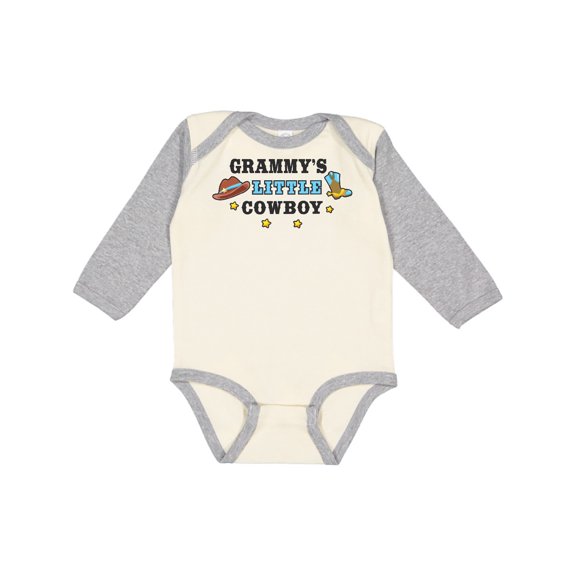 Inktastic Grammys Little Cowboy with Cowboy Hat and Boots Boys Long Sleeve Baby Bodysuit