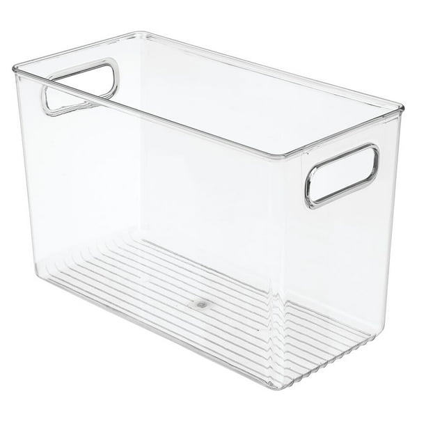 mDesign Plastic Kitchen Food Storage Bin with Handles 6 Pack, Clear