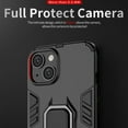 thumbnail image 4 of ELEHOLD Heavy Duty Case for iPhone 15,Armor Rugged Protective Magnetic Metal Ring Holder Kickstand Function Shockproof Anti-Scratch Non-Slip Slim Case for iPhone 15,Blue, 4 of 10