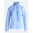 thumbnail image 5 of Free Assembly Women's and Women's Plus Ruffle Neck Cotton Top, Sizes XS-4X, 5 of 6