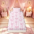 thumbnail image 3 of Meiyoeat Girly Stripe Princess Bow Twin Sheet Sets for Girls Females, Watercolor Polka Dot Bedding, Pink White, 3pcs, 3 of 5