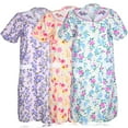 thumbnail image 2 of JEFFRICO 3 Pack House Dresses for Women with Pockets - Lightweight Breathable Short Sleeve Muumuu & Nightgowns - Snap Front Housecoat and Dusters for Women, 2 of 4