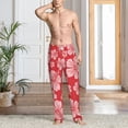 thumbnail image 2 of Logiee Red Hibiscus Flower Print Pajama Pants for Men,Men’s Pajama Bottoms,Mens PJ Pants with Pockets & Button Fly-XX-Large, 2 of 6