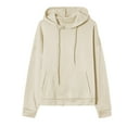 thumbnail image 4 of NMMUED Cute Hoodies, Plain Hoodies, Gym Hoodie, Going Out Tops for Women, Pullover Hoodies, Beige L, 4 of 8