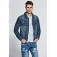 thumbnail image 7 of SSLR Men's Fleece Lined Denim Trucker Jacket Warm Denim Coat, 7 of 7