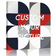 thumbnail image 2 of Red Black Geometric Wall Art Painting on Canvas, Middle Century Modern Abstract Art Canvas Art Home Prints Wall Art Framed Modern Artwork for Living Room Bedroom Wall Decor 20x20in, 2 of 9