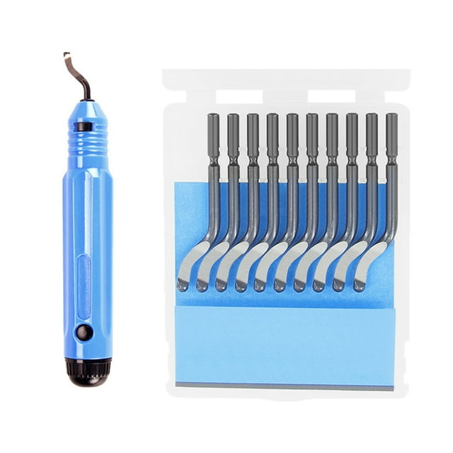 FlyFlise Trimming Tool Deburring Trimming Cutter Burring Remover High-speed Steel Blade 11pcs with 1pcs Handle for 3D Printer Model Art Sculpture Carving Sculpting Shaping Modeling Cleaning
