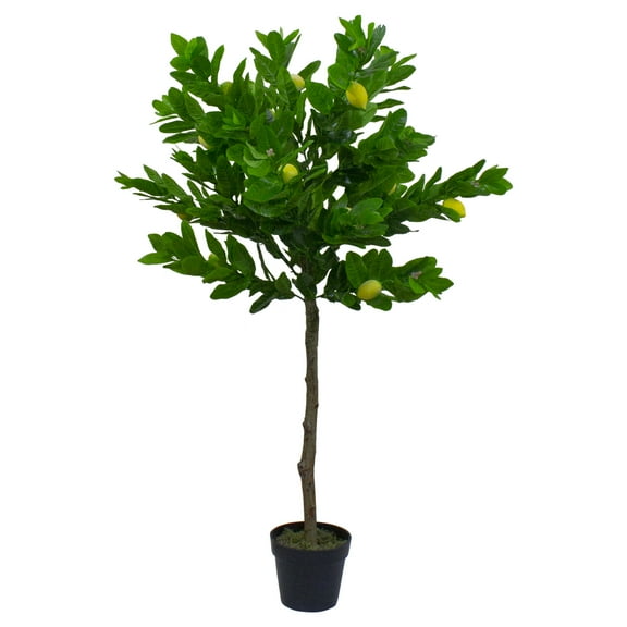 57" Potted Green and Yellow Artificial Lemon Tree