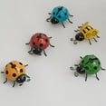 thumbnail image 4 of Metal Ladybugs Wall Art Outdoor Decor - 3D Cute Ladybirds Sculptures for Garden, Fence, Yard - Bulk Set of Lawn Ornaments & Rustic Patio Decorations for Trees, Home & Outdoor Spaces, 4 of 4