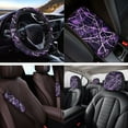 thumbnail image 4 of Jeiento Purple Camo Hunting Car Seat Cover Full Set of 14 Steering Wheel Cover Seat Belt Pads Armrest Cover Cup Holders Headrest Covers Key Ring Interior Auto Accessory Sets, 4 of 7