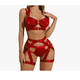 thumbnail image 1 of Brassier Sexy Lenceria Para Mujer 5 Piezas color Rojo Talla: XL, 1 of 4