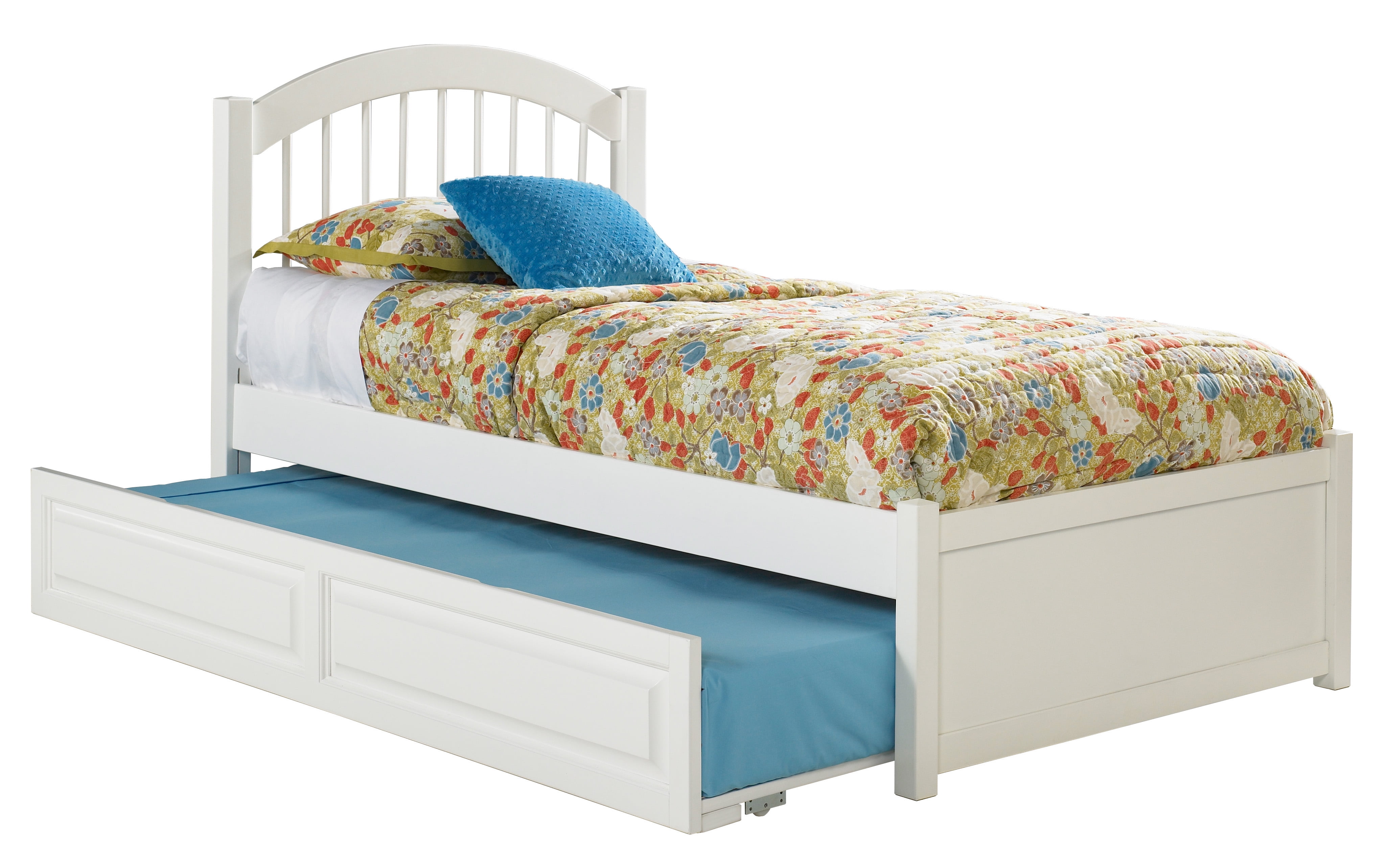 Windsor Full Platform Bed with Flat Panel Footboard and Twin Size