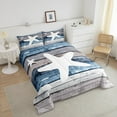 thumbnail image 4 of Erosebridal Marine Starfish Comforter Sets Full Size, Gray Blue Wooden Striped Comforters & Duvets Ultra Soft 3 Pieces, 4 of 8