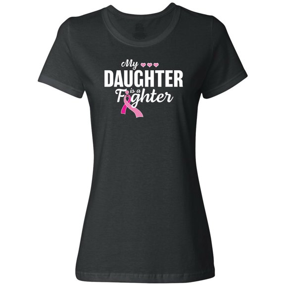 Inktastic Breast Cancer Awareness My Daughter is a Fighter Women's T-Shirt