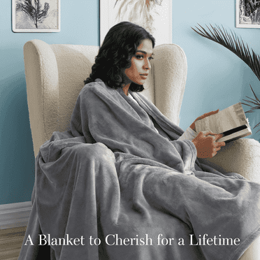 U by Bedsure Fleece Throw Blanket for Couch Grey - Lightweight Plush Fuzzy Cozy Soft Blankets and Throws for Sofa, 50x60 inches