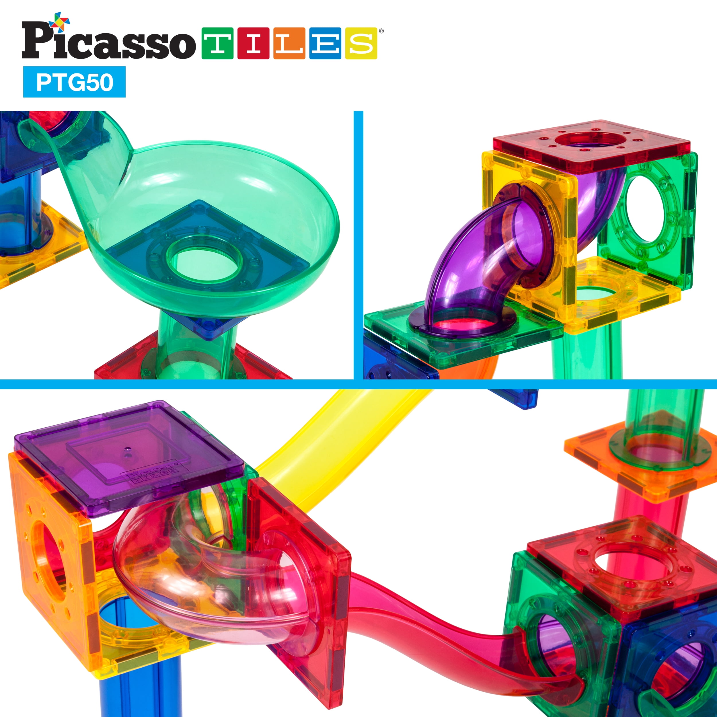 50 piece magnetic tiles playset
