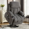 thumbnail image 2 of Power Lift Recliner Chair with Heat and Vibration Massage - Electric Fabric Recliner for Elderly & Mobility Support, Remote Control, USB Charging & Side Pockets, Living Room Comfort (Gray), 2 of 9