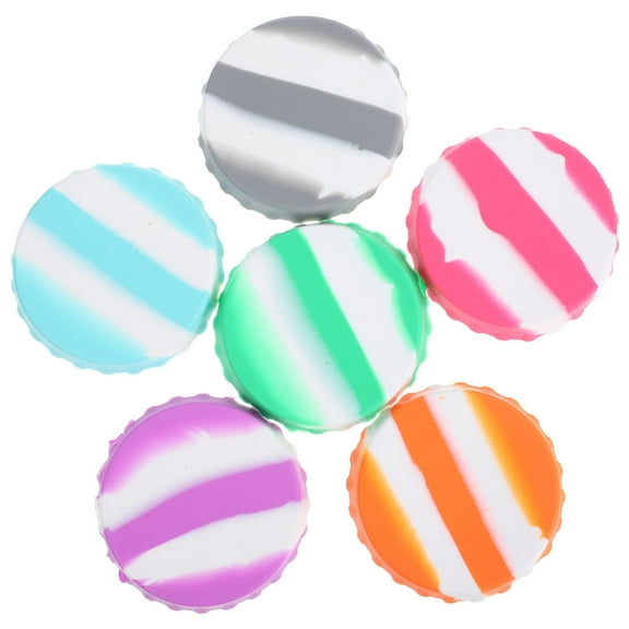 6-Pack Reusable Silicone Soda Can Covers Stopper Protectors for Standard Soda, Beer, Juice, and Beverage Bottles