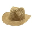 thumbnail image 3 of Sun Hats for Women UPF Protection Packable Women's Sun Hat for Summer Beach Travel Women Men Summer Western Cowboy Hat Shapeable Straw Hat Hollowed Out Sun Hat, 3 of 5